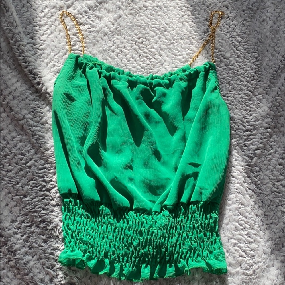 Baby phat crop top with gold chain straps